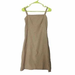 Tripp NYC Slip Dress Tan Lightweight Unlined Basic Dark Academia Vintage Soft